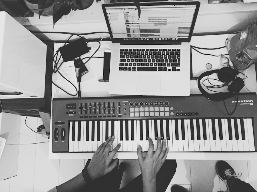 Photo "creating music with AI tools like Suno"